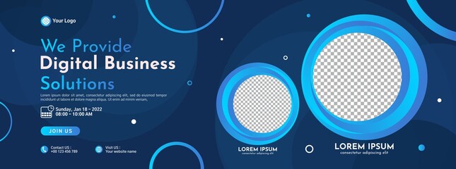 Business conference banner template design for webinar, marketing, online class program, etc