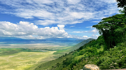Landscapes of the Ngorongoro Crater From Observation Deck, Ngorongoro National Park in Eastern Tanzania © Nikki AI