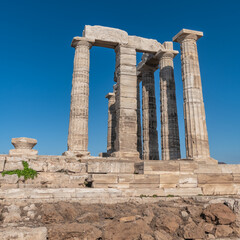 Fototapeta premium A group of columns in an ancient temple