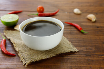 Boiled Fermented Fish sauce or Pickled fish sauce, Traditional thai food preserved name in thai is Pla ra