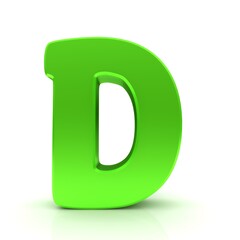 Green D letter sign 3d