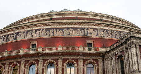 the frieze with greek figures at the Royal Albert Hall