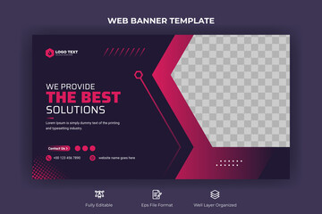 Creative corporate social media web banner and youtube thumbnail template | Youtube live stream video thumbnail for marketing agency | video thumbnail | Youtube thumbnail	