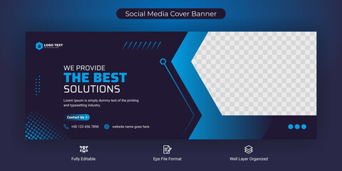 Creative corporate business marketing social media Facebook cover banner post template	 - obrazy, fototapety, plakaty