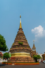 The Chedi, also known as a Stupa at the buddhist temple Wat Saen Muang Ma Luang in Chiang Mai, Thailand.