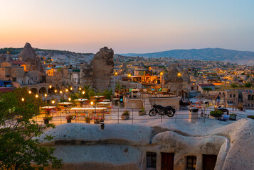 Fototapeta premium Goreme town on sunset