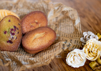 Financier and Galette, sweets, baked goods, フィナンシェとガレットのテーブルフォト スイーツ 焼き菓子