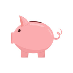 Pink piggy bank vector illustration. The concept of accumulation of money.