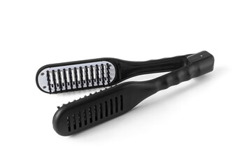 Hair straightener comb on a white background