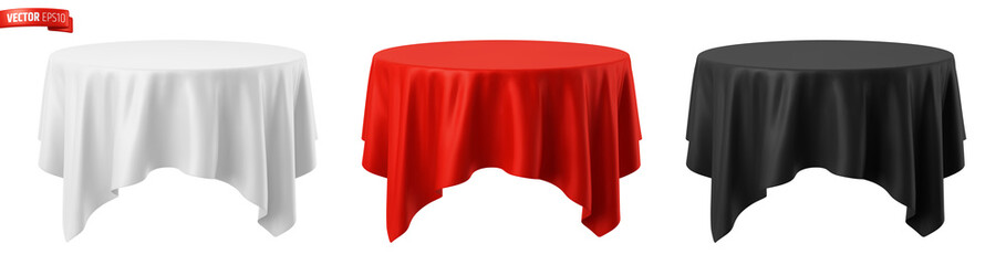 Vector realistic illustration of tablecloths on a white background.
- 480735354