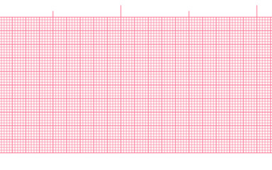 Pink blank ekg paper seamless background for heart beat rate recording. Digital ecg diagram hospital page. Millimeter graph vector grid. Geometric pattern for medicine, science line scale measurement - obrazy, fototapety, plakaty