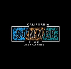 Summer Time California, Los Angeles vector illustration for t-shirt and other uses.