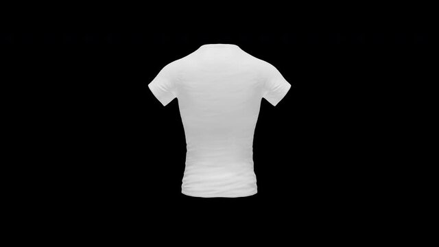 White T-shirt Looped Rotation Alpha Channel 4K