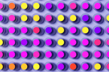 3D illustration transparent chips with a colorful  middle fly on a purple isolated background
