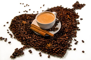 Good morning with a cup of aromatic coffee for Valentine's Day.