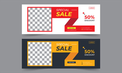 Modern editable banner template for social media cover