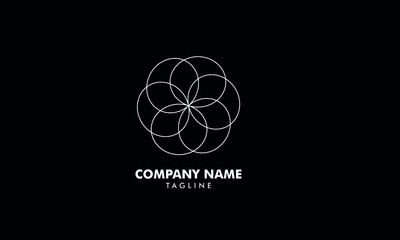 flower or geomatric logo abstract monogram vector logo template