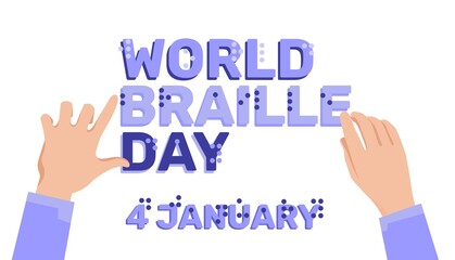 World Braille Day Campaign Social event concept Design for blind people Vector illustration