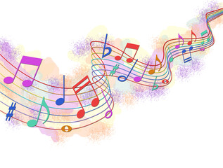 Colored musical notes