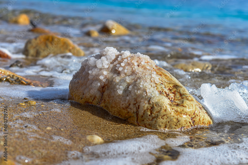 Wall mural close up of salt background. natural salt. dead sea salt mineral natural formations. salt crystals f