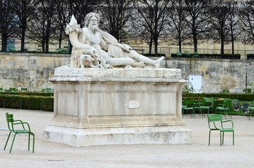 Day view of the Jardin des Tuileries garden, Paris, France
