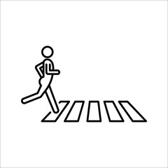 Crosswalk icon. Pedestrian crossing vector icon illustration isolated on white background