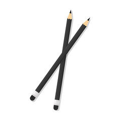 Pencil cartoon vector. Pencil on white background.