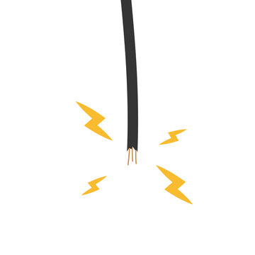 Wire leak vector. wire on white background. Wire Lack.