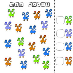 Counting Game for Preschool Children.  Count how many monsters
