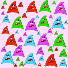 Childish pattern with cute monsters. Idea for kids clothing, fabric, textile, baby decoration, wrapping paper