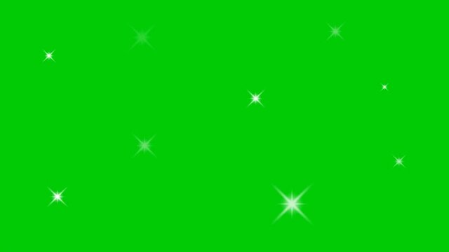 Stars shine effect on green screen background