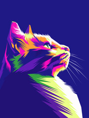 Colorful Cat Illustration