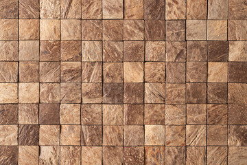 surface of wall panel made boards as a background. brown wood texture