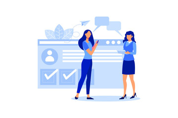 news, social networking, chat, dialogue speech bubbles, websites flat vector illustration 