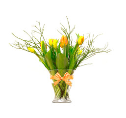Tulpenstrauss in einer Vase aus Glas