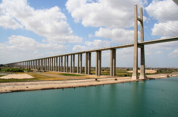 Large viaduct spanning the Suez canal