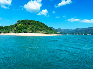 beach with water small island
