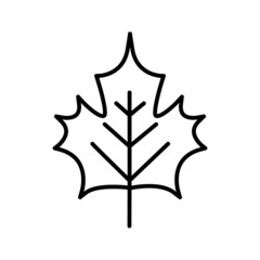 Tree leaf line icon, vector outline logo isolated on white background