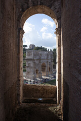 View from the colosseum to the triumphal arch