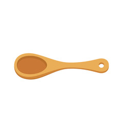 Spoon vector. Wood Spoon on white background.