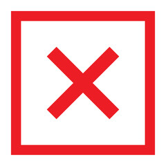 Obraz premium Cross mark icon, X sign, simple error design vector illustration, false choice symbol