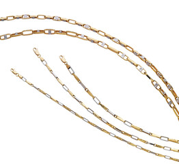 Gold jewelry. Gold chain isolated on white background