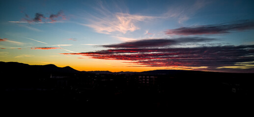 sunset over the city