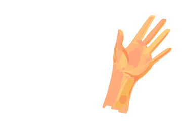 Human hand on a white background blank for the site 