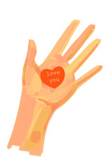 Hand with valentine heart. Valentine's Day 
