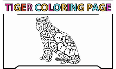 coloring page with tiger