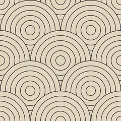 Tapeten Beige Trendiges minimalistisches nahtloses Muster mit abstrakter kreativer geometrischer Komposition