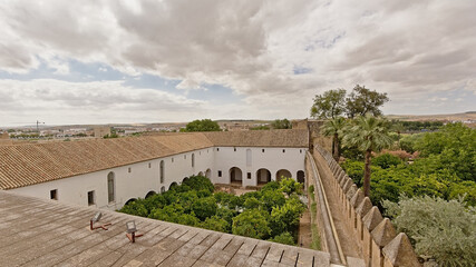 Aerial view on Patio Morisco of the Alcazar in Cordoba