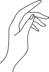 Female hand. Vector linear illustration.