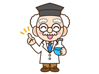 フラスコを持った博士のイラスト素材3